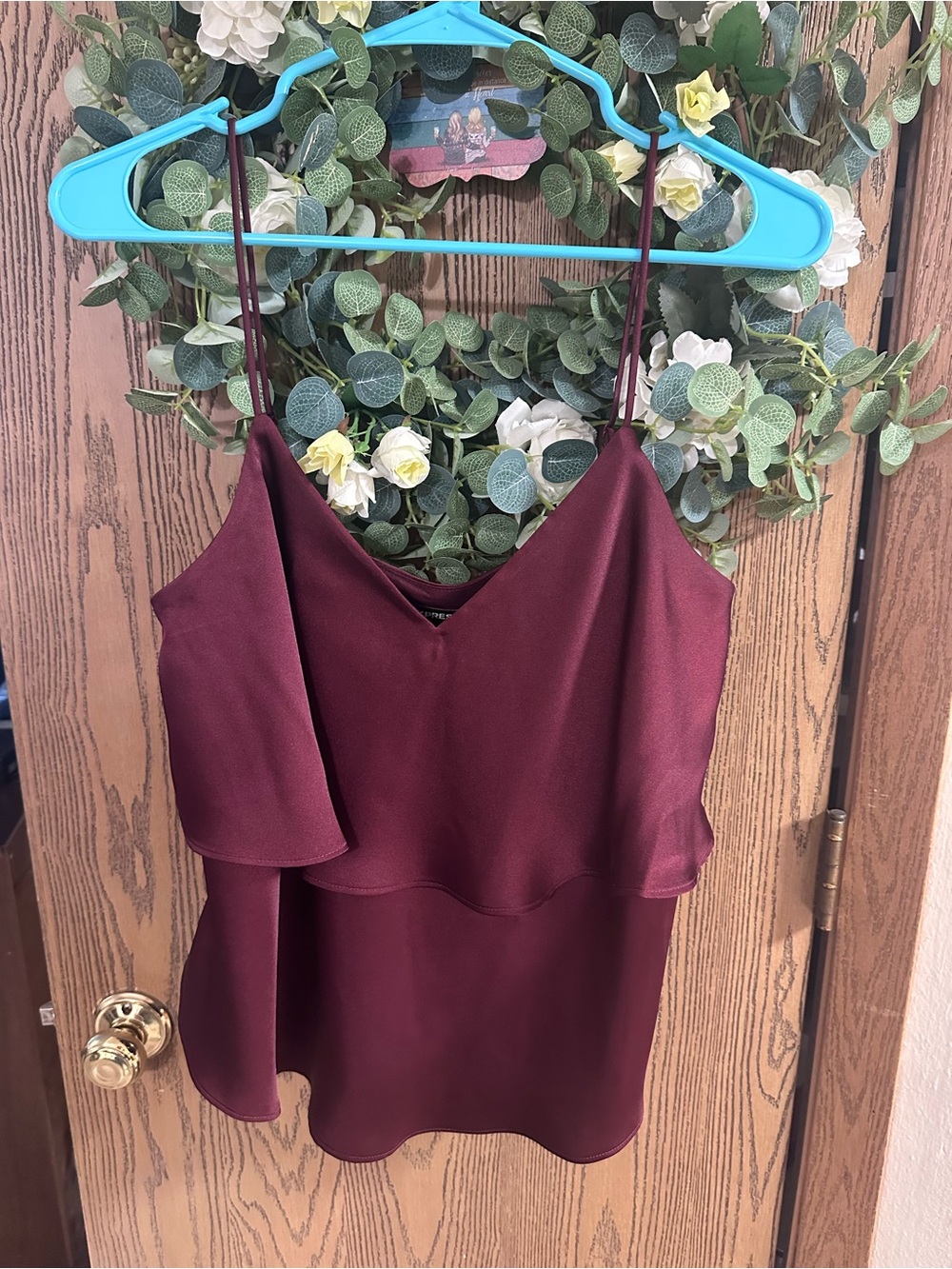 Express Burgundy Layered Spaghetti Strap Camisole